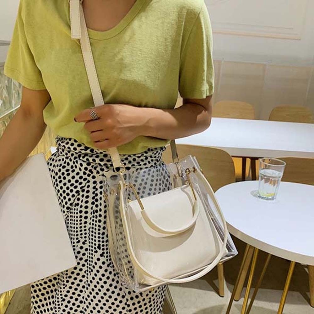 Jelly Bag Clear Pvc - Прозрачная сумка-тоут из ПВХ в корейском
