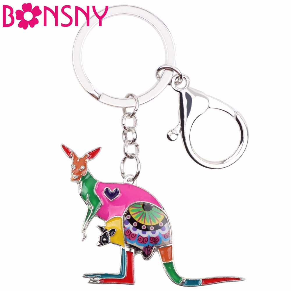 Women'S Kangaroo Bags - Bonsny, эмаль, Цветочный, Австралия, кенгуру, брелок
