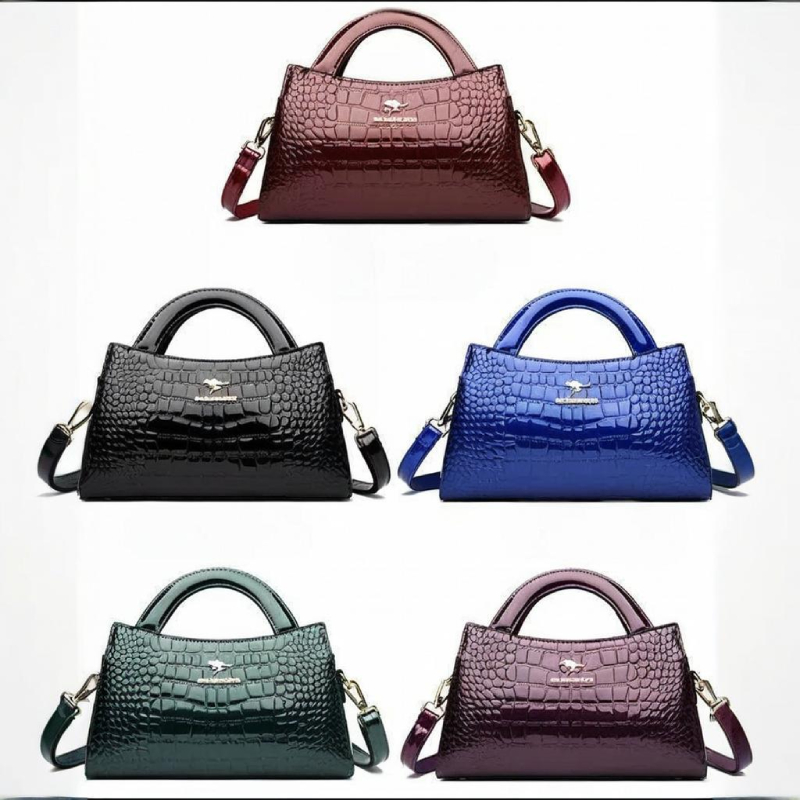 Women'S Kangaroo Bags - Сумка через плечо с крокодиловым узором-кенгуру,