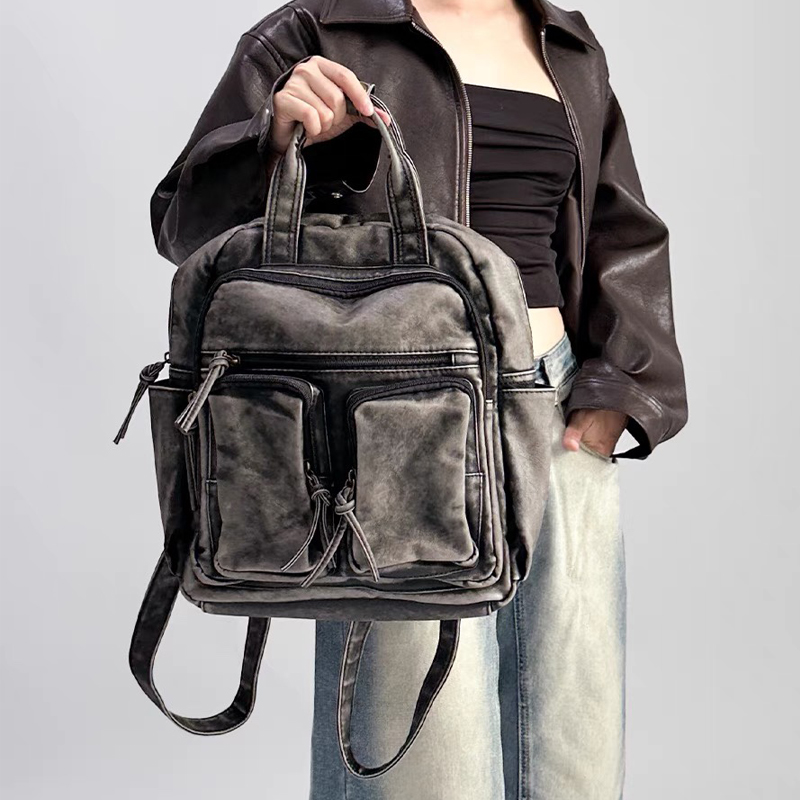 Women Bags In Trend - Роскошные рюкзаки из мягкой мытой искусственной