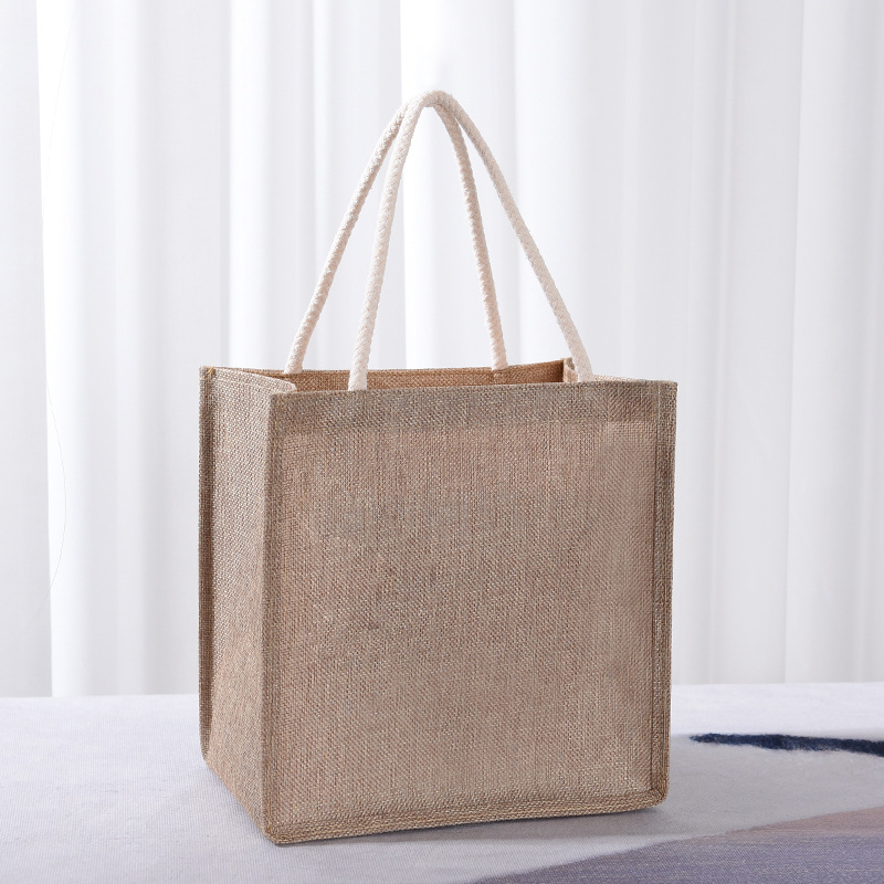 Women Bags Jute - Хлопковая сумка-шоппер, вместительная льняная подарочная сумка,