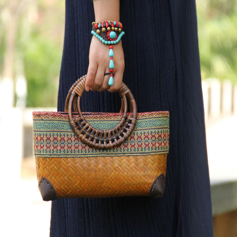 Women Bags Vietnam - Ретро-японская плетеная сумка ручной работы из