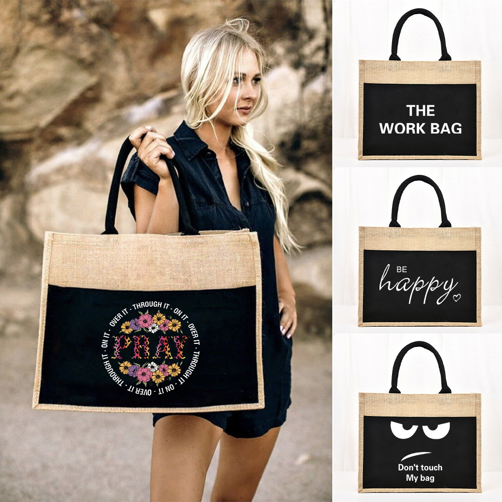Women Bags Jute - Большая сумка, многоразовая джутовая сумка для