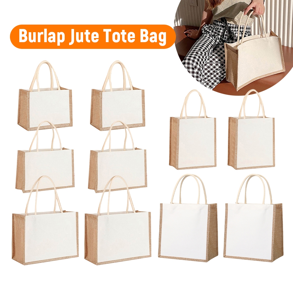 Women Bags Jute - Женская сумка-тоут для продуктов, большая вместительная