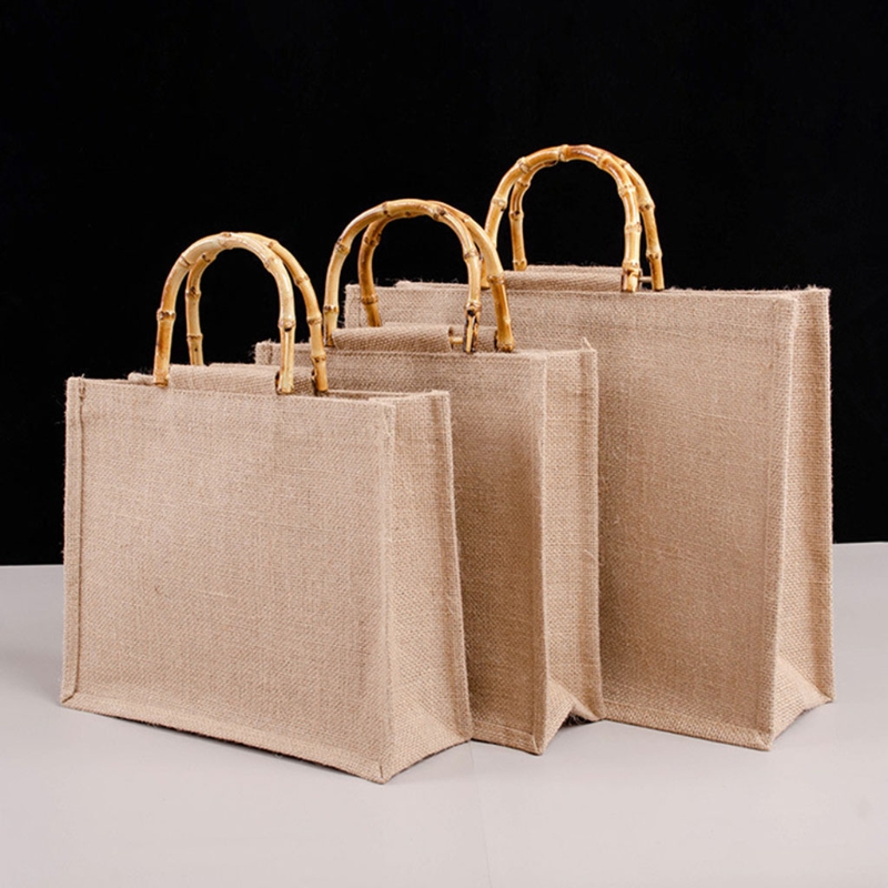 Women Bags Jute - Джутовая портативная Сумочка для покупок, джутовый