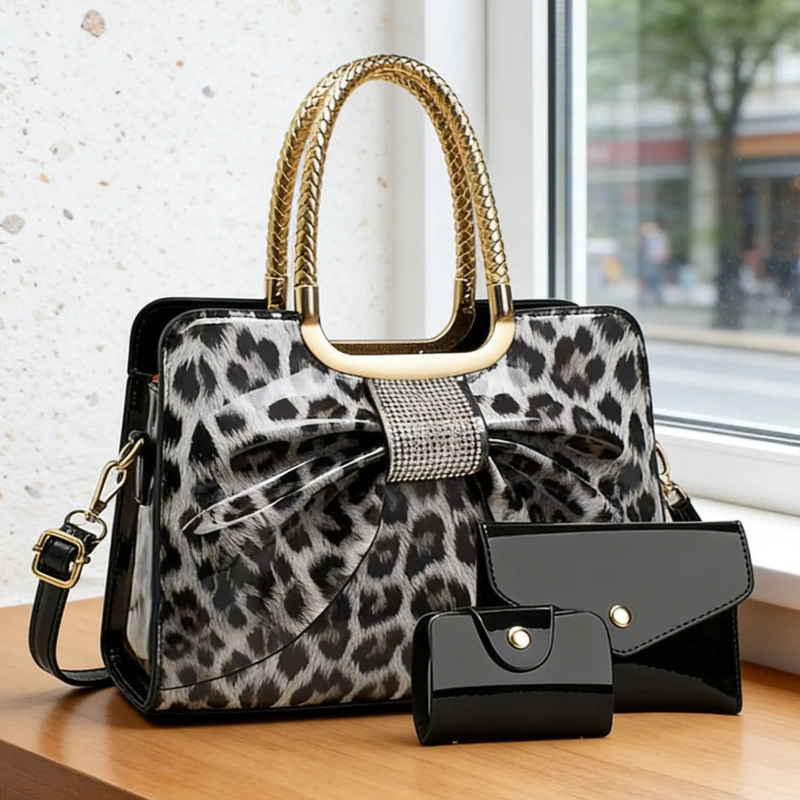 Women Bags Crossbody - Женская сумка с леопардовым принтом и