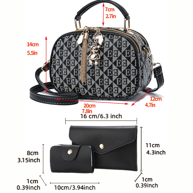 Набор из 3 мини-сумок с буквен – обзор и цена Women Bags Crossbody