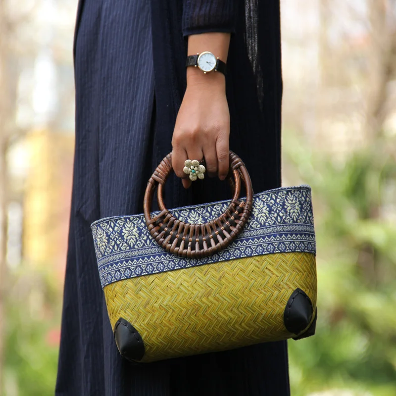 Ретро-японская плетеная сумка  – обзор и цена Women Bags Vietnam